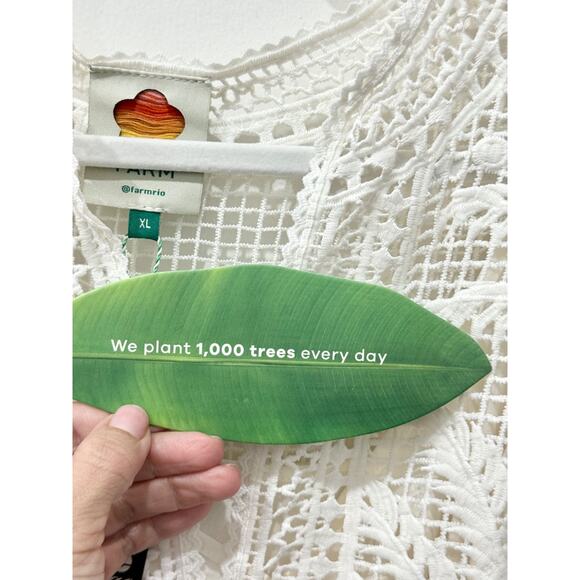 NWT Farm Rio Morada Boa Guipure Lace Crochet Maxi Dress with Slip Off-White XL - Picture 5 of 7